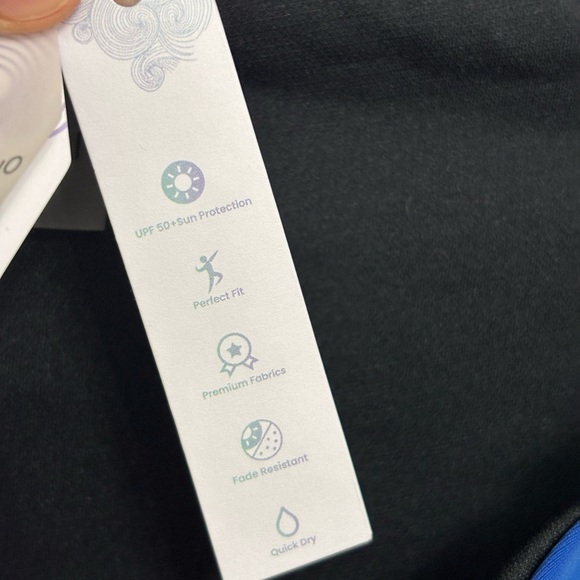 NWT Modli High Rise Bikini Bottoms in Blue with Green Stripe - Size 2X - Picture 6 of 7